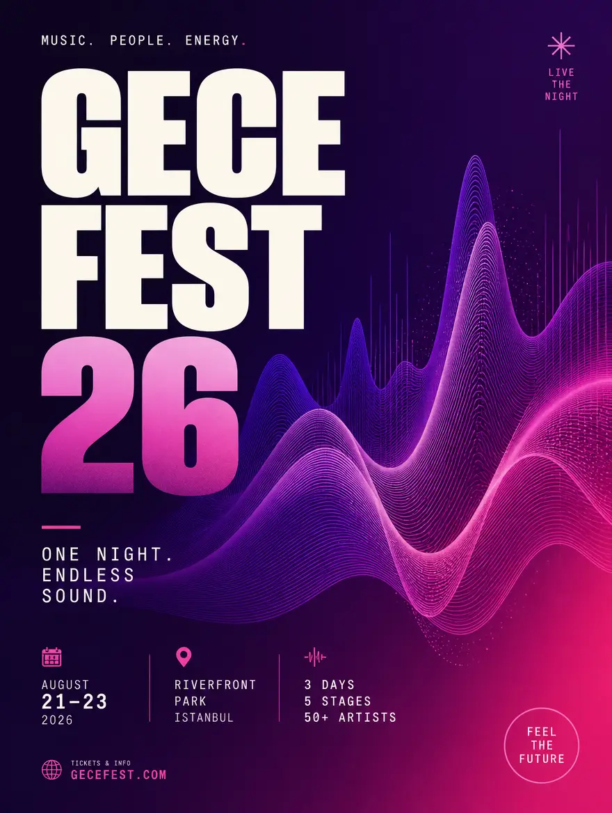 GECE FEST müzik festival posteri