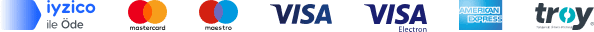 iyzico ile Öde · Mastercard · Maestro · Visa · Visa Electron · American Express · Troy