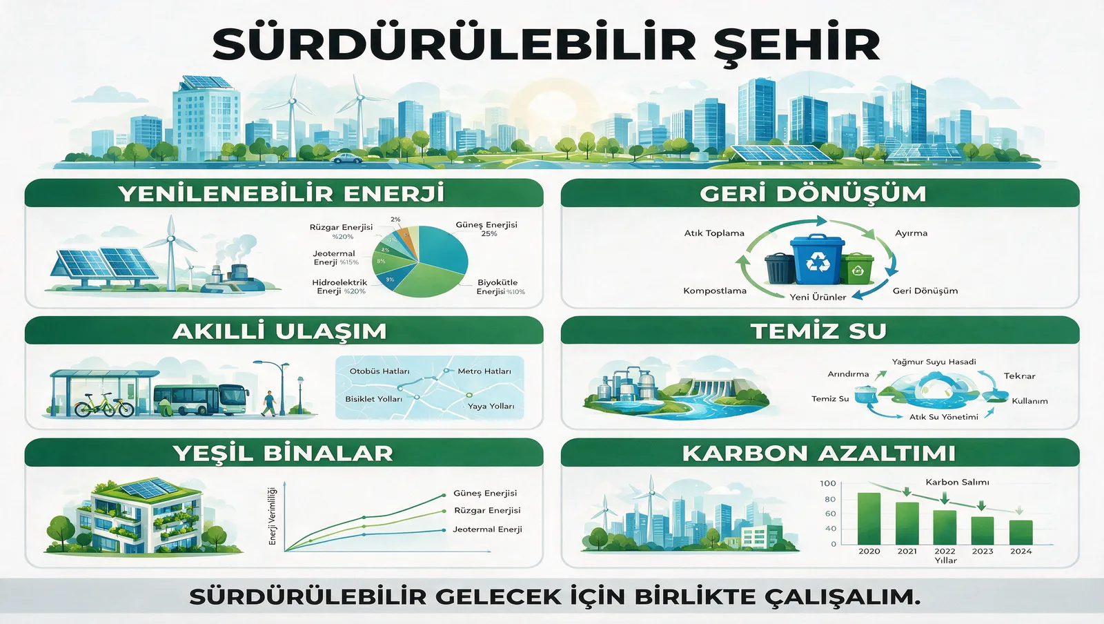 Dense infographic generated with Seedream 5 Pro: smart sustainable cities with charts, icons and a multi-section structured layout